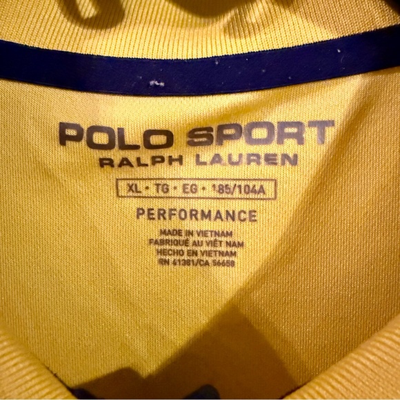 Polo Sport Ralph Lauren Men's XL Short Sleeve Polo In Yellow / Navy - Picture 4 of 4